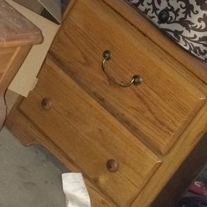 Oak night stand and tables there’s two tables